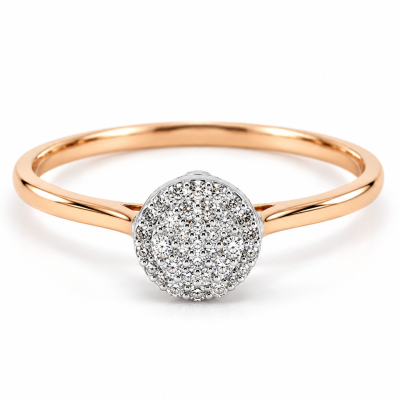 Rose Gold Diamond Cluster Ring