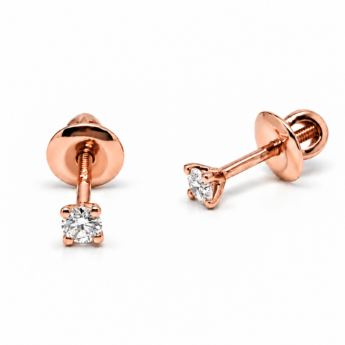 Auksiniai vinukai su 0,16 ct briliantais