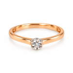 Rose Gold Solitaire Ring on White
