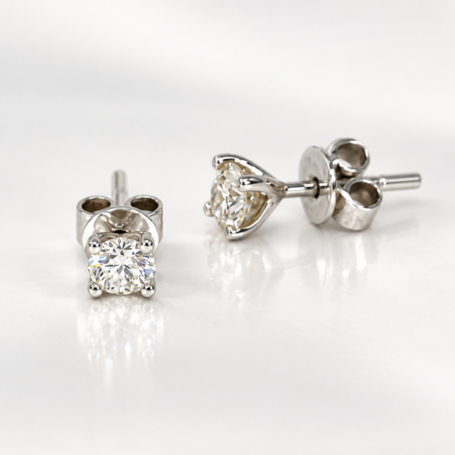 Klasikiniai auksiniai vinukai su 0,42 ct briliantais