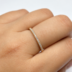 Delicate Pavé Gold Ring Close-Up