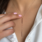 Rose-Gold Lariat Necklace Portrait