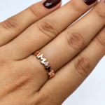 Rose Gold MAMA Ring on Hand