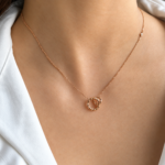 Rose-Gold Interlocking Ring Necklace