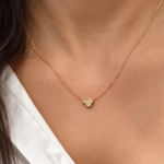 Lithuania-Shaped Gold Pendant on Model