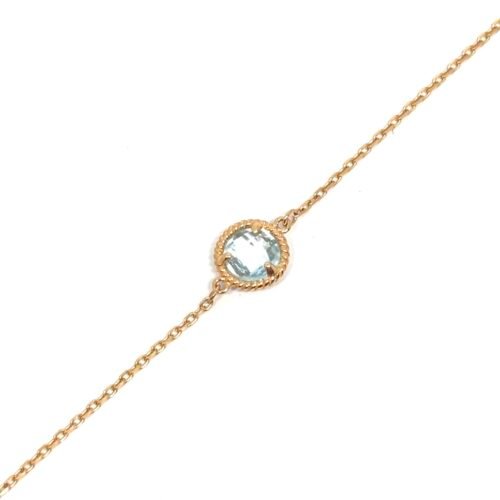Minimalistinė auksinė apyrankė su topazu 17-19 cm